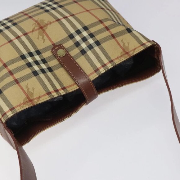 BURBERRY Nova Check Shoulder Bag PVC Beige Auth 1 - Picture 9 of 16